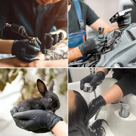 (100 chiếc) Găng tay cao su y tế không bột, chống ăn mòn hóa học, siêu bền và an toàn cho da. - 6