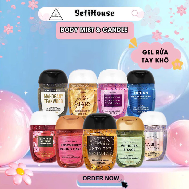 Nước rửa tay khô BATH AND BODY WORKS, gel rửa tay khô BATH AND BODY WORKS chuẩn Mỹ 29ml