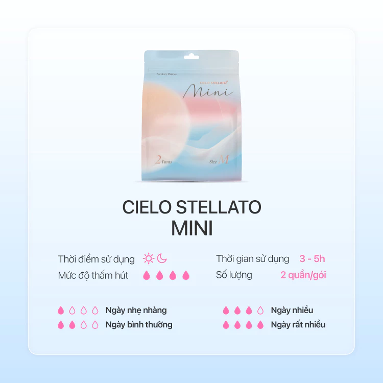 Combo 10 băng quần vô hình Cielo Stellato Mini, không viền, mỏng nhẹ, chống tràn 360 - 2