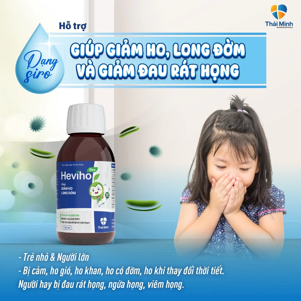 HEVIHO - Siro ho Viện Hàn lâm ICH - Chứa S3-Elebosin - Thái Minh - Hỗ trợ giảm ho, long đờm - Chai 100ml - 5