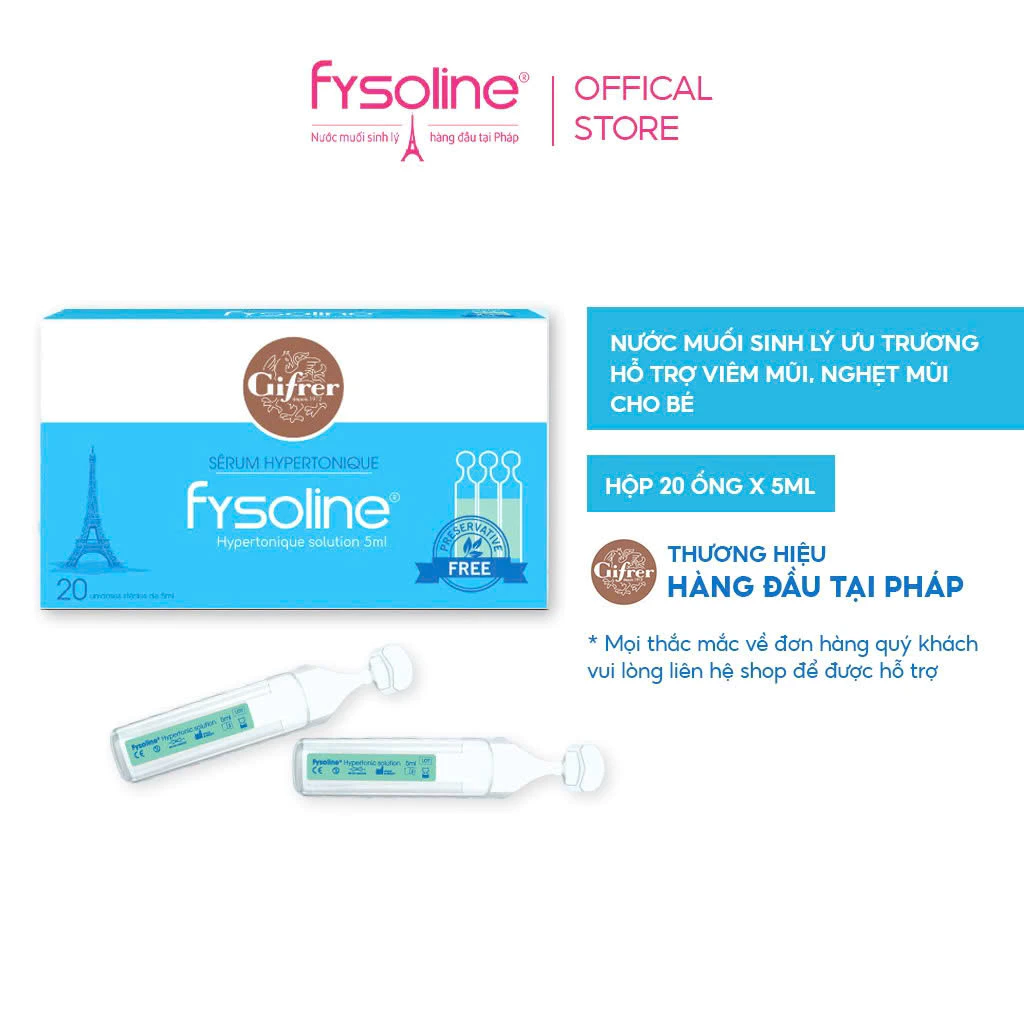 [Gift] Fysoline Hypertonic Solution (Hộp 20 ống-Xanh) Date T9.2026