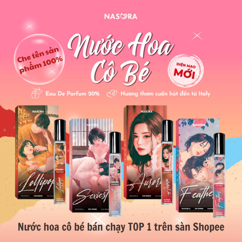 Nước hoa vùng kín nữ NASORA quyến rũ, thơm lâu chai 2ml và 10ml
