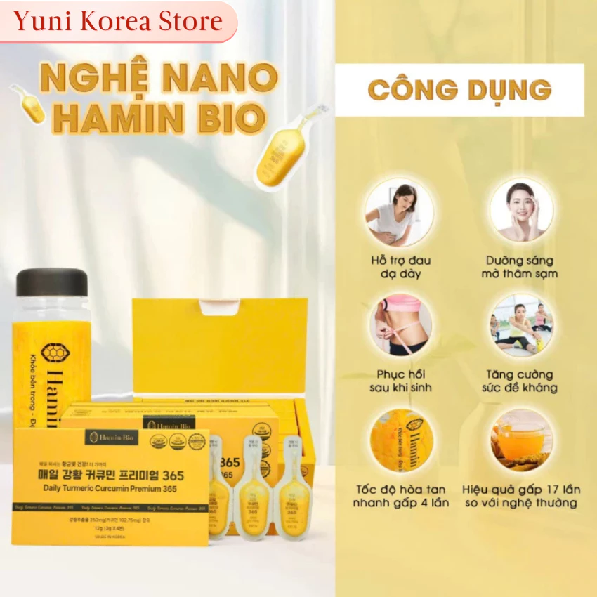 Tinh Bột Nghệ Daily Curcumin Hamin Bio Hàn Quốc Hộp 32 Tép, Giúp Tăng Cường Sức Đề Kháng Đẹp Da Chống Lão Hoá - 3