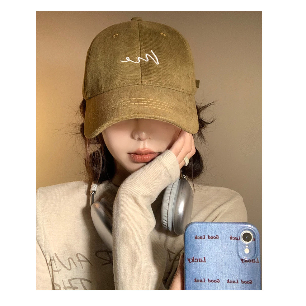 Mũ bóng chày thiết kế Hàn Quốc, vành rộng thêu họa tiết nhỏ, phù hợp nam nữ dùng để che nắng - 2