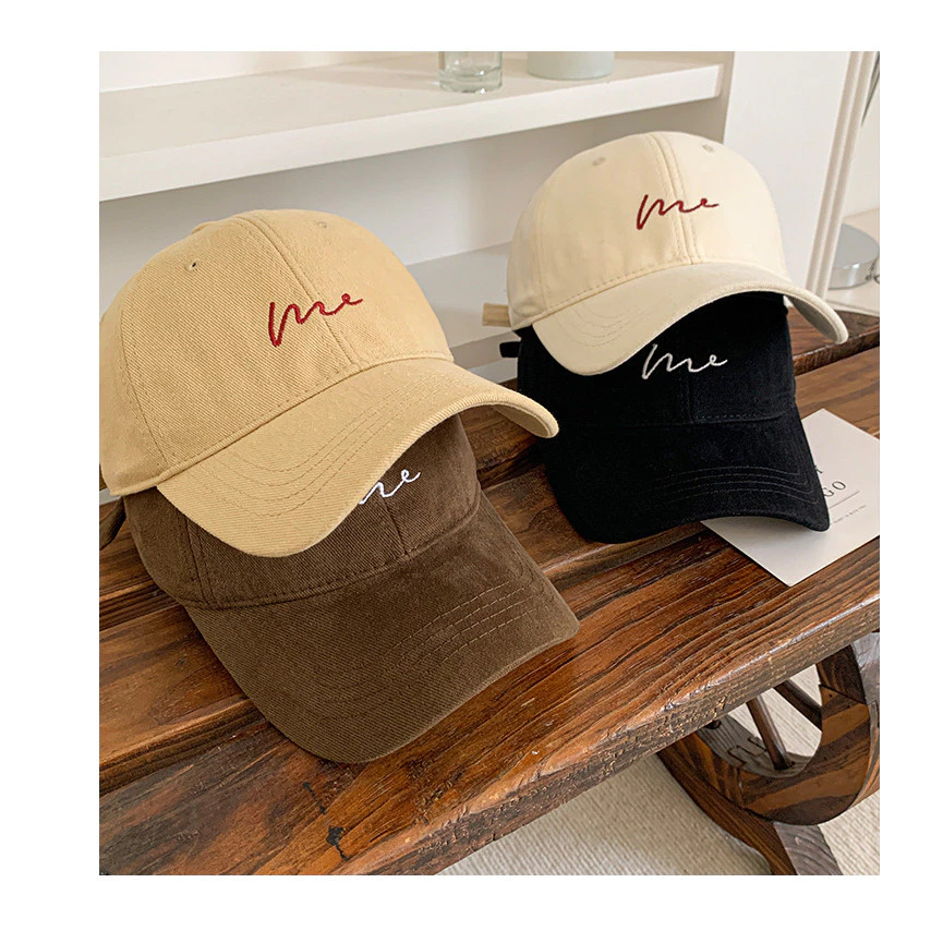 Mũ bóng chày thiết kế Hàn Quốc, vành rộng thêu họa tiết nhỏ, phù hợp nam nữ dùng để che nắng - 3