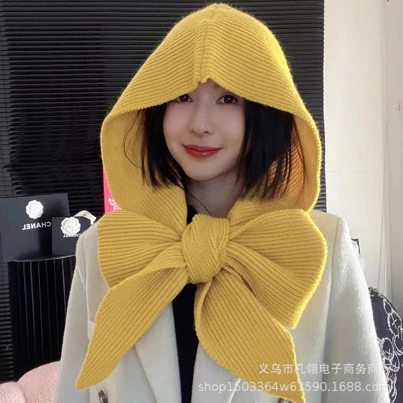 Mũ Trùm Đầu và Khăn Choàng Nữ Dệt Kim Sọc Mới, Ấm Áp cho Thu Đông - 2