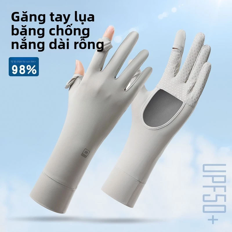 Găng tay Ice Silk chống nắng và tia UV, thoáng khí, phù hợp cho mùa hè