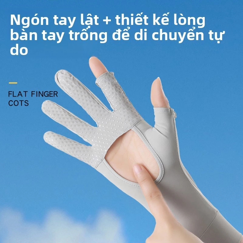 Găng tay Ice Silk chống nắng và tia UV, thoáng khí, phù hợp cho mùa hè - 3