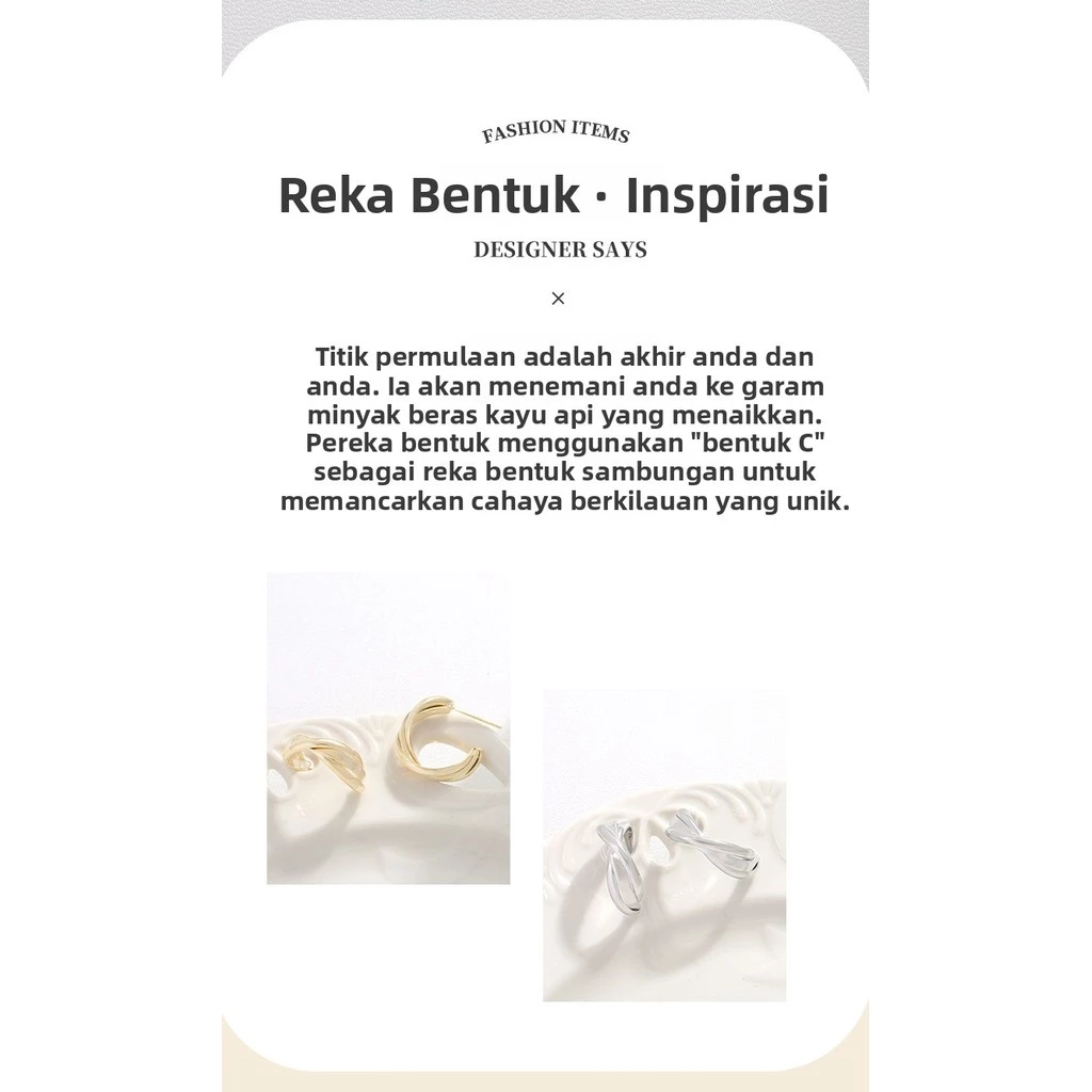 Bông tai xoắn bạc 925 đơn giản, phong cách sang trọng cho nữ - 2