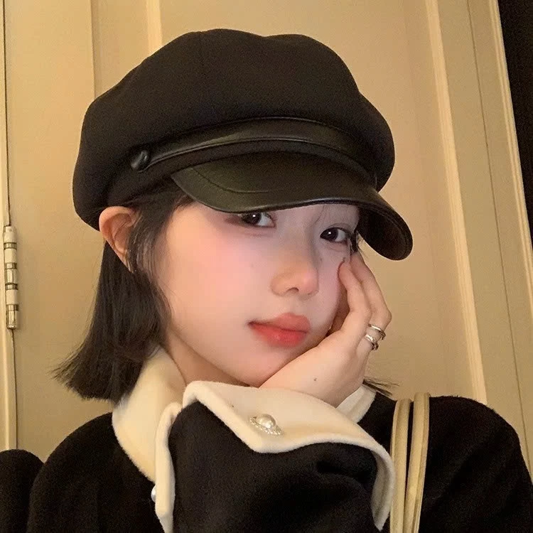 Mũ Nồi Nữ Nón beret thủy thủ trơn , logo minmin thời trang phong cách Retro Nhật Bản - HNN02 - 2