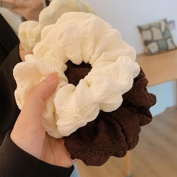 Dây buộc tóc scrunchies cột tóc LAGU Accessories phụ kiện buộc tóc màu pastel trơn - 3