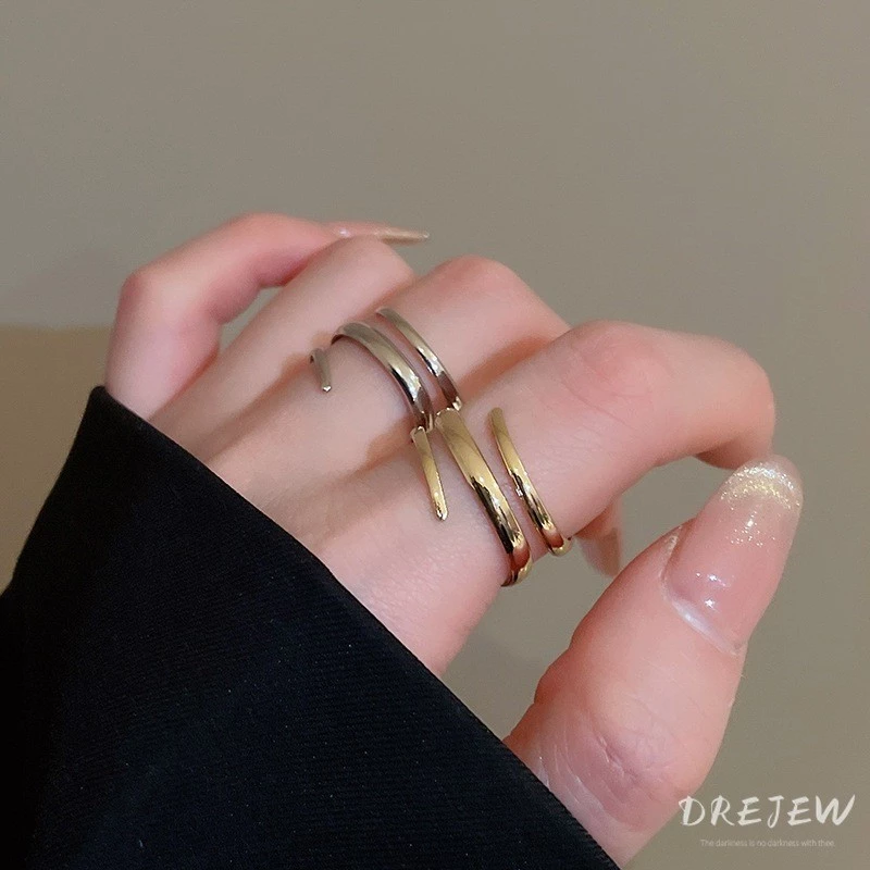 [Drejew] 2 chiếc vòng đeo tay hình học mặt rộng hình học châu Âu và Mỹ Bộ trang sức thời trang cá tính - 3