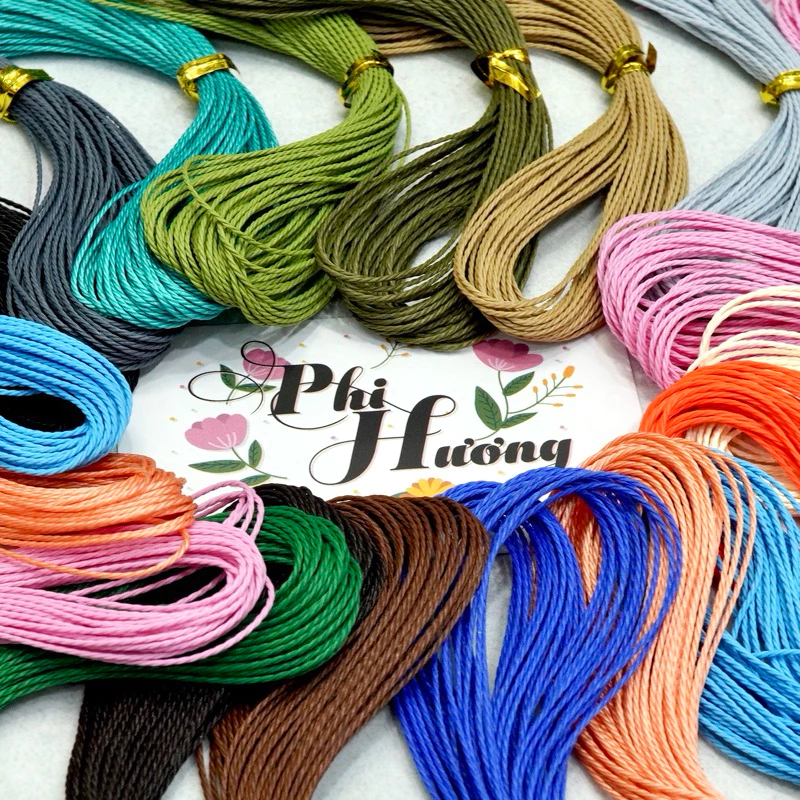 Bó 10 mét dây sáp Đài Loan size 1.0mm dùng xỏ vòng đeo tay handmade, làm dây treo điện thoại - 2