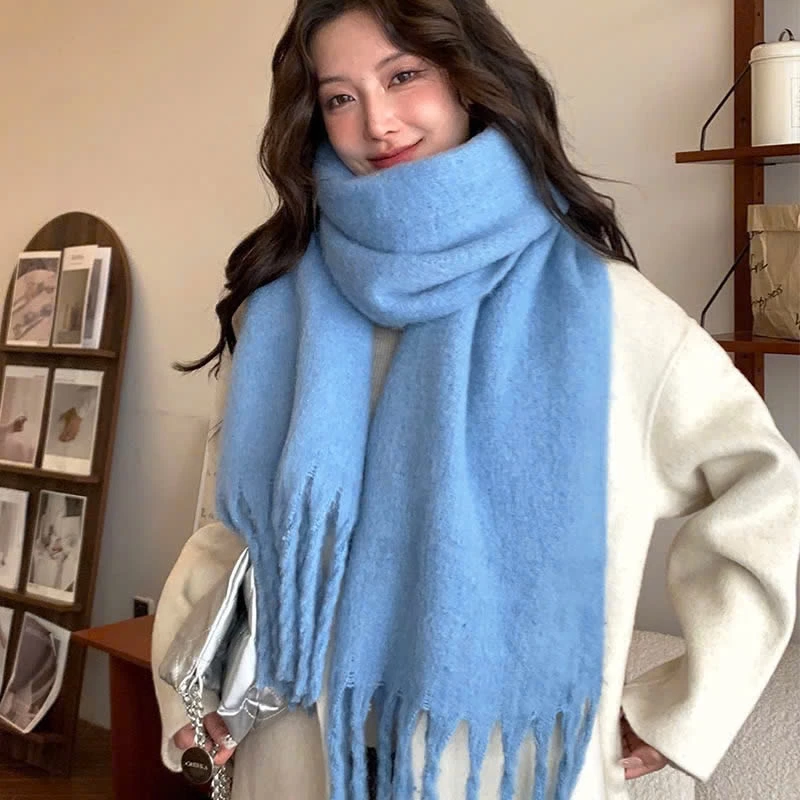 Khăn quàng cổ PASHMIMA CASHMERE bản rộng, Trơn Basic nhiều màu chất liệu Len dày cao cấp, lông mịn, ấm áp nam nữ K63 - 3