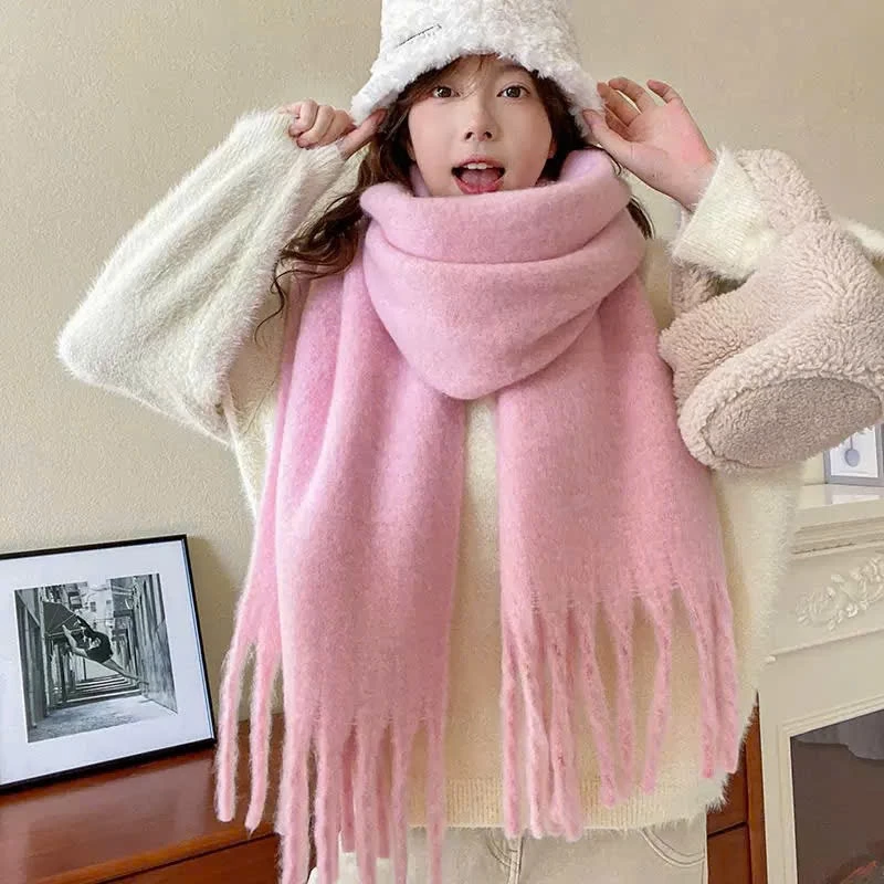 Khăn quàng cổ PASHMIMA CASHMERE bản rộng, Trơn Basic nhiều màu chất liệu Len dày cao cấp, lông mịn, ấm áp nam nữ K63 - 4