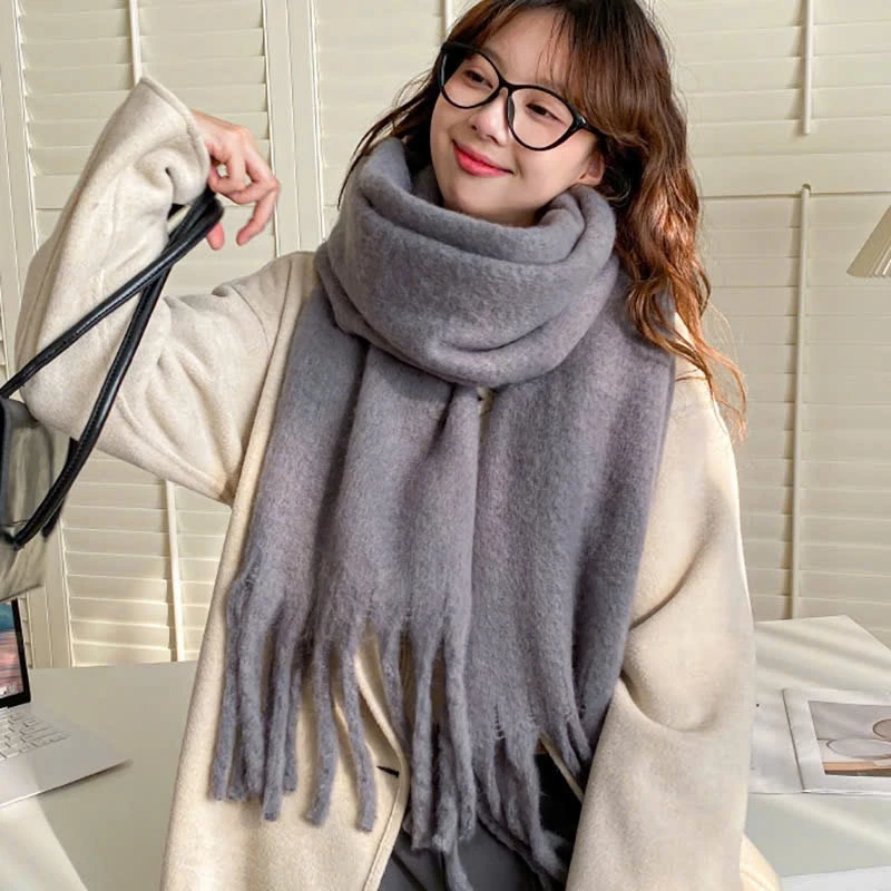 Khăn quàng cổ PASHMIMA CASHMERE bản rộng, Trơn Basic nhiều màu chất liệu Len dày cao cấp, lông mịn, ấm áp nam nữ K63 - 5