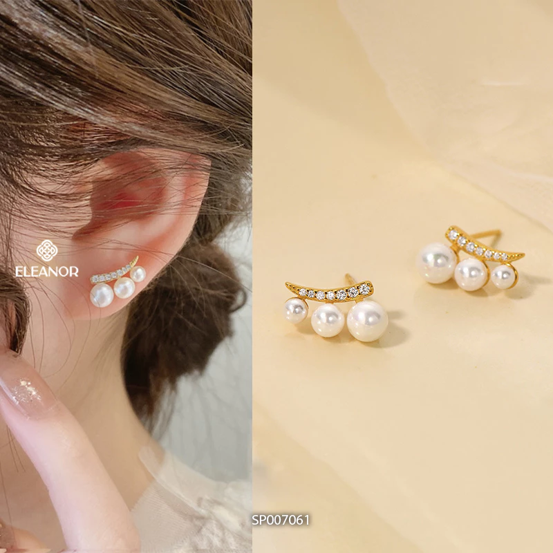 Bông tai nữ chuôi bạc 925 Eleanor Accessories đa dạng kiểu dáng phụ kiện trang sức khuyên tai 3660 - 3