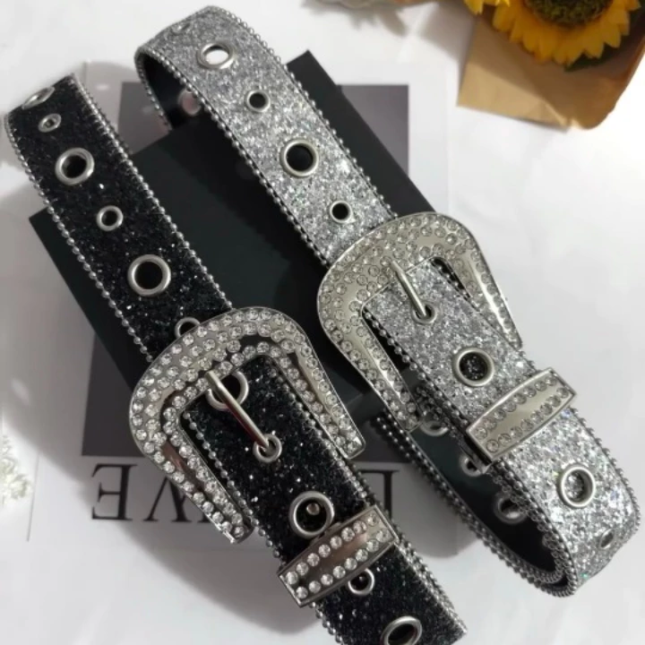 Thắt lưng chi tiết đính đá lấp lánh siêu đẹp, kiểu YK2 dành cho nữ phong cách Cao bồi OLL277