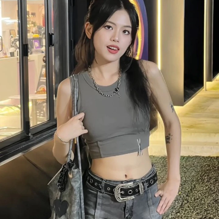 Thắt lưng chi tiết đính đá lấp lánh siêu đẹp, kiểu YK2 dành cho nữ phong cách Cao bồi OLL277 - 4