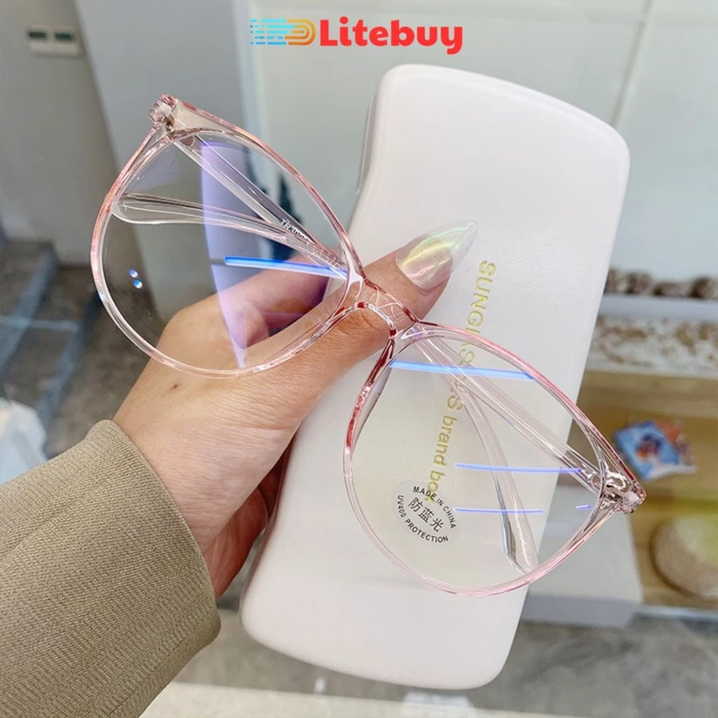 PVN60793 Mắt kính gọng tròn lớn chống tia bức xạ phong cách Hàn Quốc sang trọng cho nữ - 2