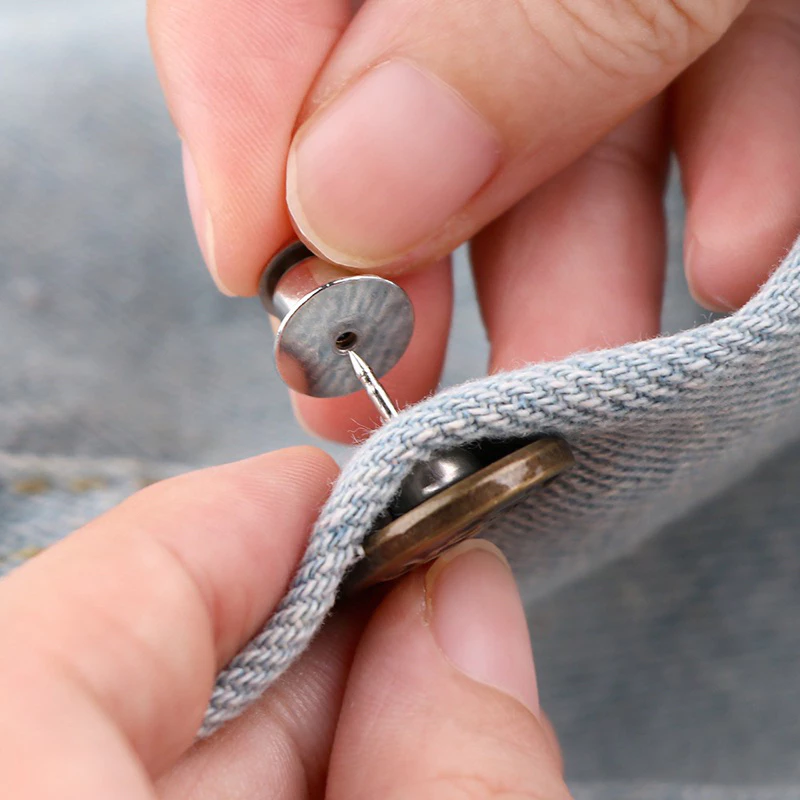 Nút cài quần jean bằng kim loại có thể tháo ra và điều chỉnh tiện lợi cho Nam Nữ - 3