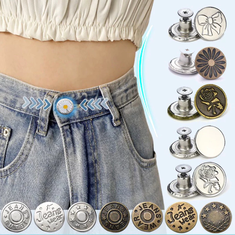 Nút cài quần jean bằng kim loại có thể tháo ra và điều chỉnh tiện lợi cho Nam Nữ - 6