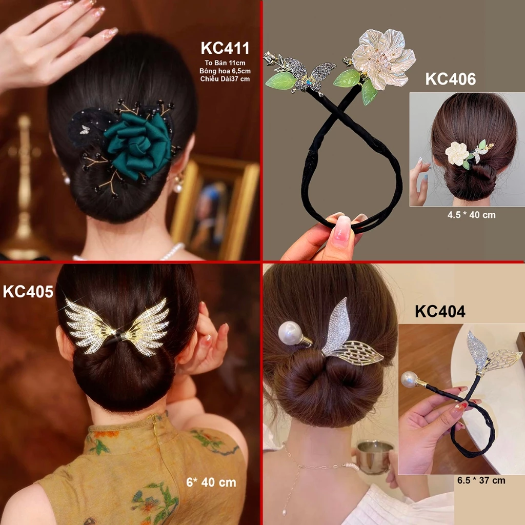 GOTI Kẹp Quấn Tóc Búi Dự Tiệc Sang Trọng Quà Cho Nữ 20/10 8/3 Dụng Cụ Tạo Kiểu Búi Tóc Đẹp KC401 - 4