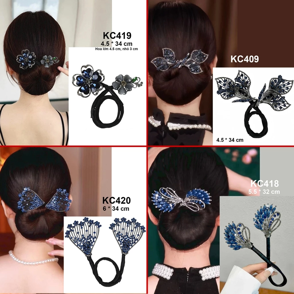 GOTI Kẹp Quấn Tóc Búi Dự Tiệc Sang Trọng Quà Cho Nữ 20/10 8/3 Dụng Cụ Tạo Kiểu Búi Tóc Đẹp KC401 - 5