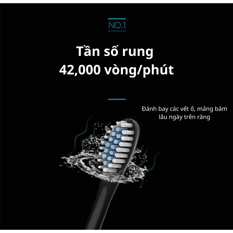 GÓI DỊCH VỤ BẢO HÀNH 1 NĂM CHO Bàn Chải Điện Đánh Răng Lông Mềm Chống Nước Kèm 4 Đầu Thay Thế - 5