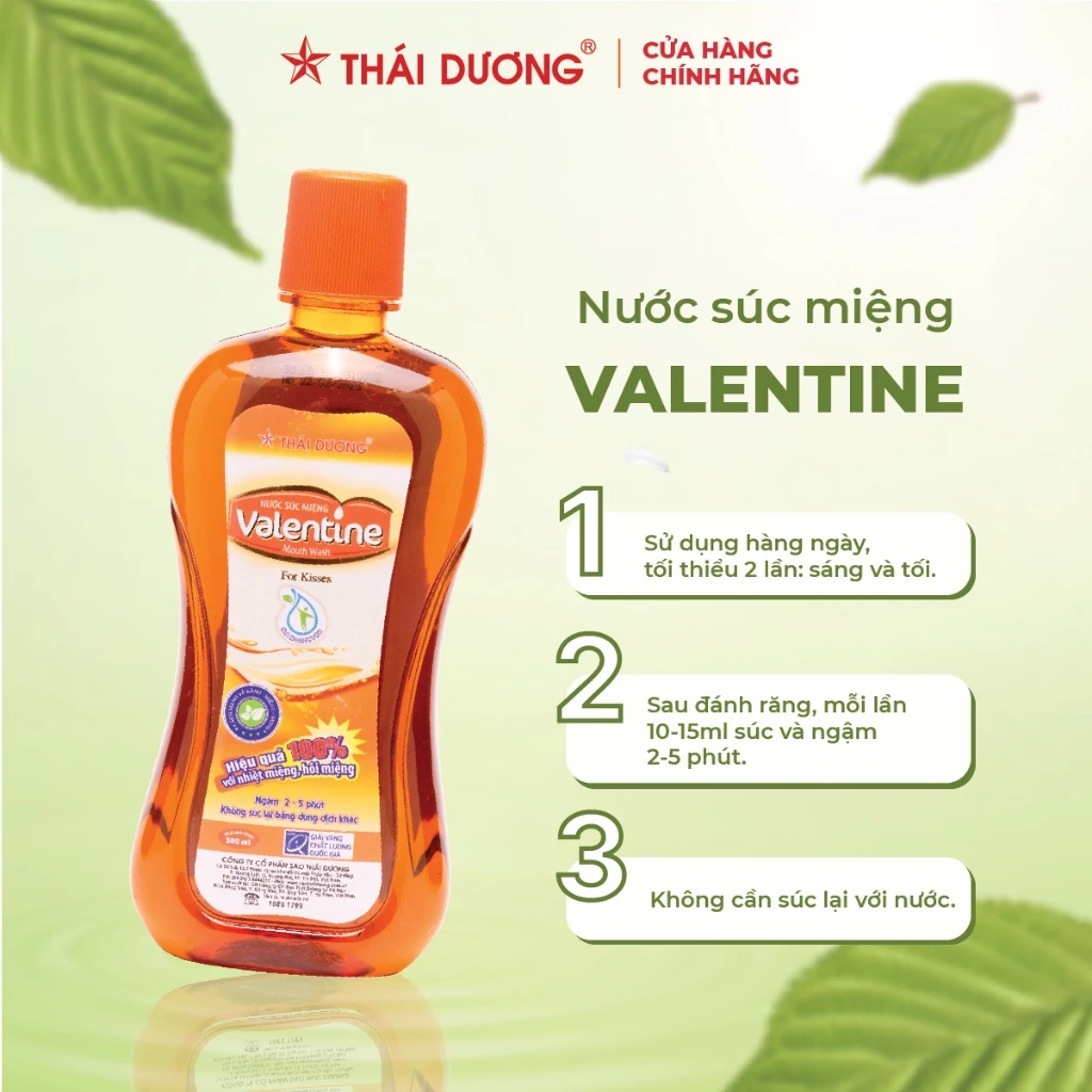 Nước súc miệng Valentine ngăn ngừa nhiệt miệng, hôi miệng, sâu răng, 500ml - Sao Thái Dương 500ml - 3