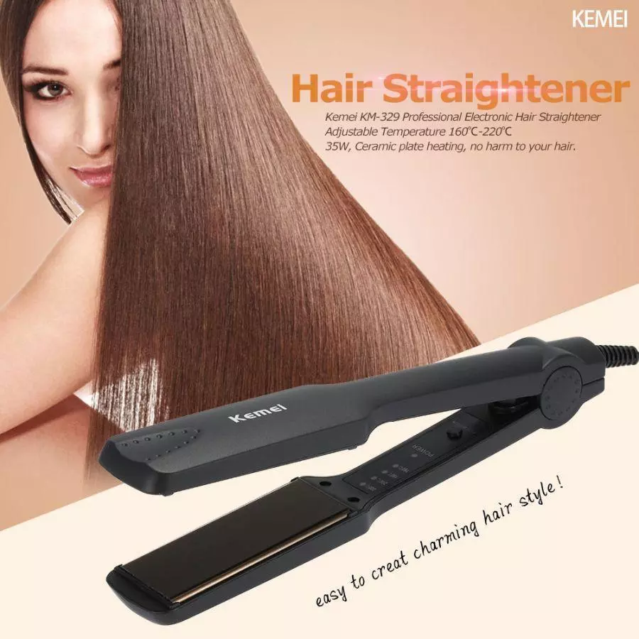 Máy Là Tóc Duỗi Tóc 4 Nấc Nhiệt Bản Pro Size To KEMEI PRO_KM329 - Máy tạo kiểu tóc, Bảo Hành 12 Tháng Rất Dẽ Sử Dụng - 3