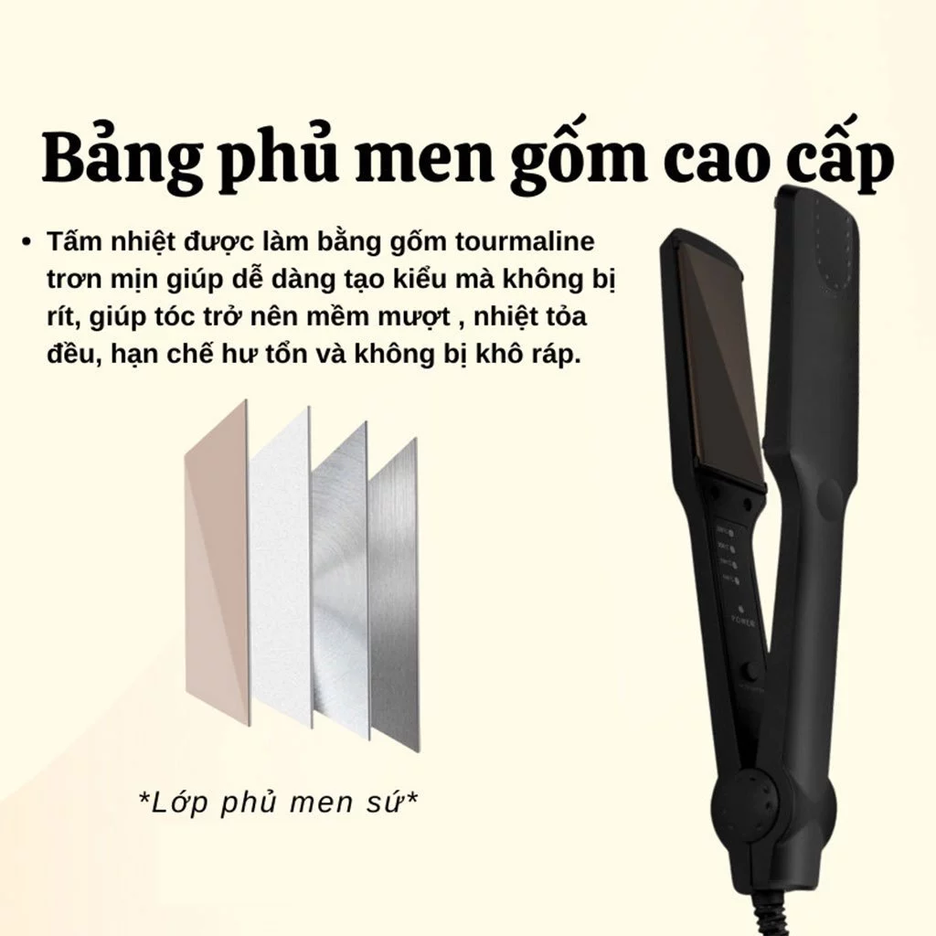 Máy duỗi tóc mini KEMEI chính hãng, máy tạo kiểu ép là thẳng tóc, máy dập xù, bấm mè, làm phồng tóc, đa năng 4 mức nhiệt - 5