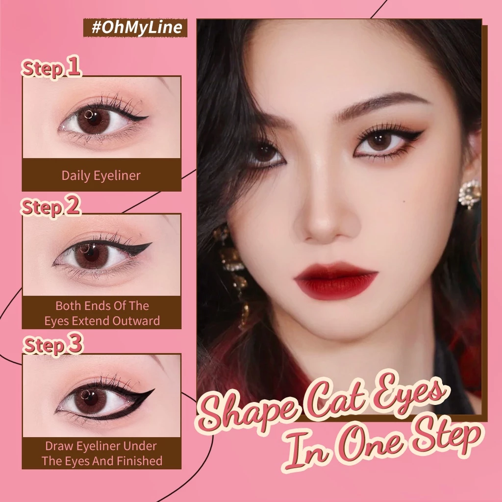 Bút kẻ mắt Pinkflash dạng lỏng nhanh khô màu đen màu nâu chất lì chống nước lâu trôi 30g - 2