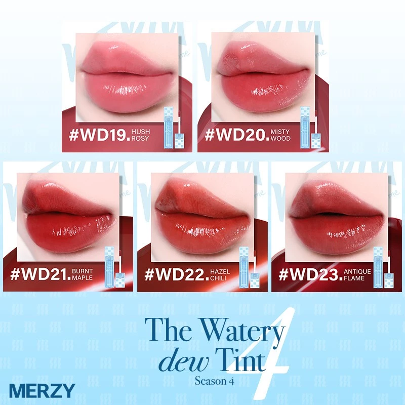 [NEW DEW] Son Tint Bóng Hàn Quốc Bền Màu, Lâu Trôi Cho Đôi Môi Căng Mọng, Ẩm Mịn Merzy The Watery Dew Tint 4g - 4