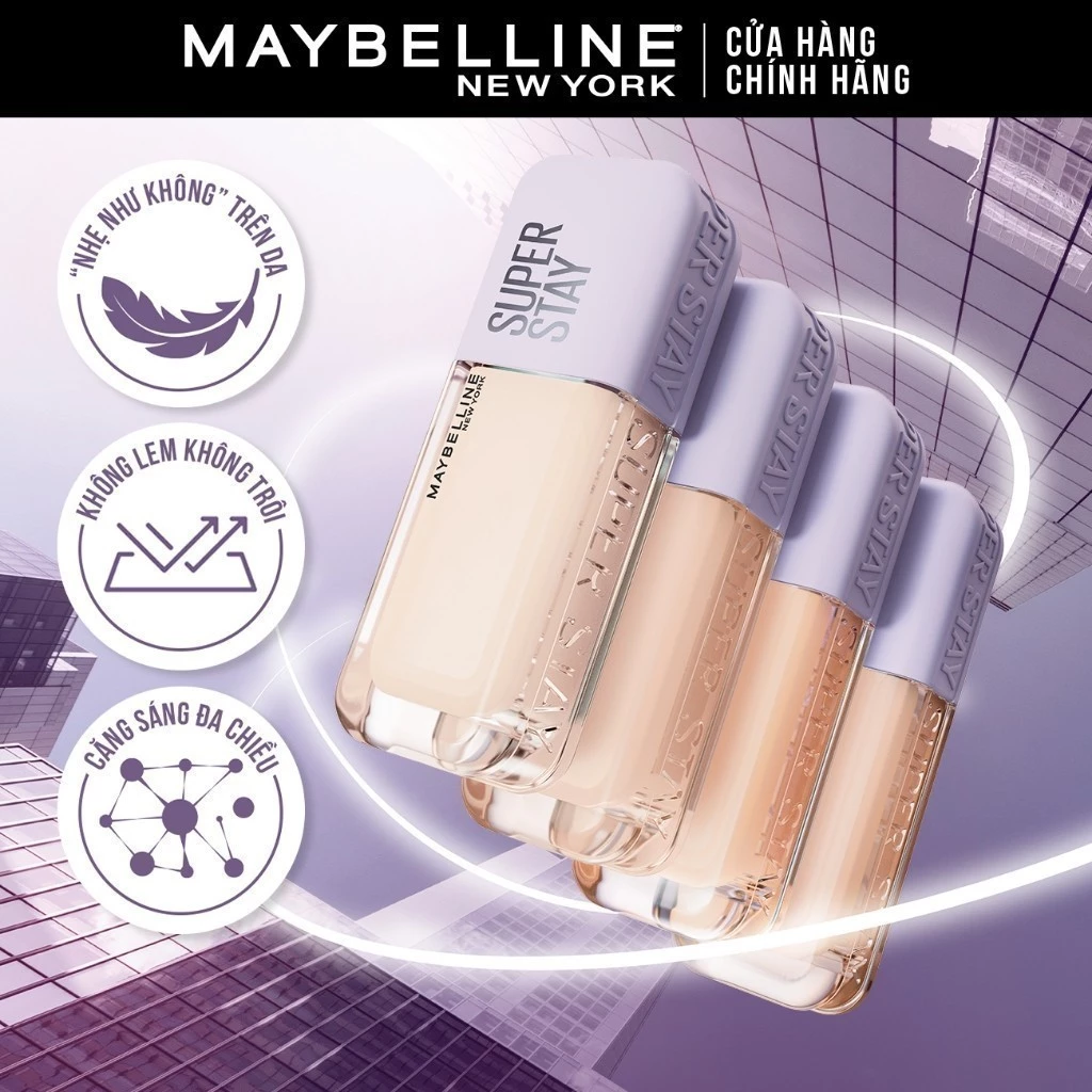 Kem nền bắt sáng Superstay Lumi Matte 30H che phủ siêu nhẹ mặt Maybelline New York 35ml [MỚI] - 3