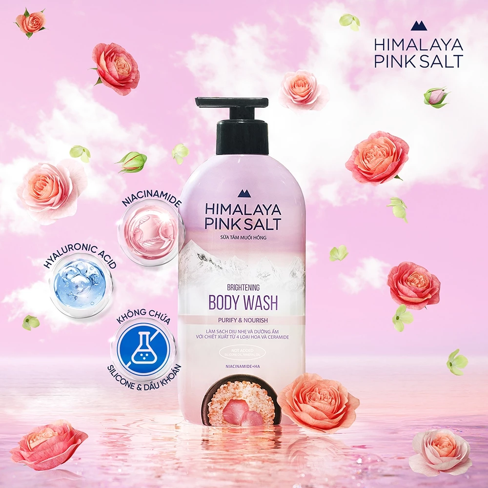 Sữa Tắm Muối Hồng Himalaya Làm Sạch và Dưỡng Ẩm Purify and Nourish 500g - 3