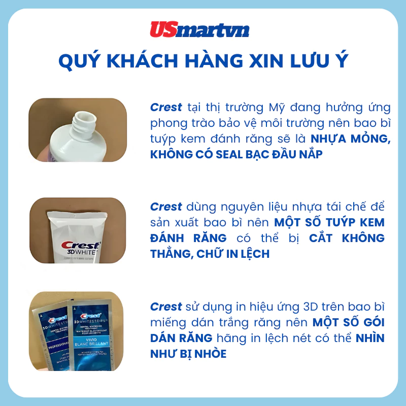 Kem đánh răng Crest 3D White tẩy trắng răng làm trắng răng an toàn hiệu quả - 2