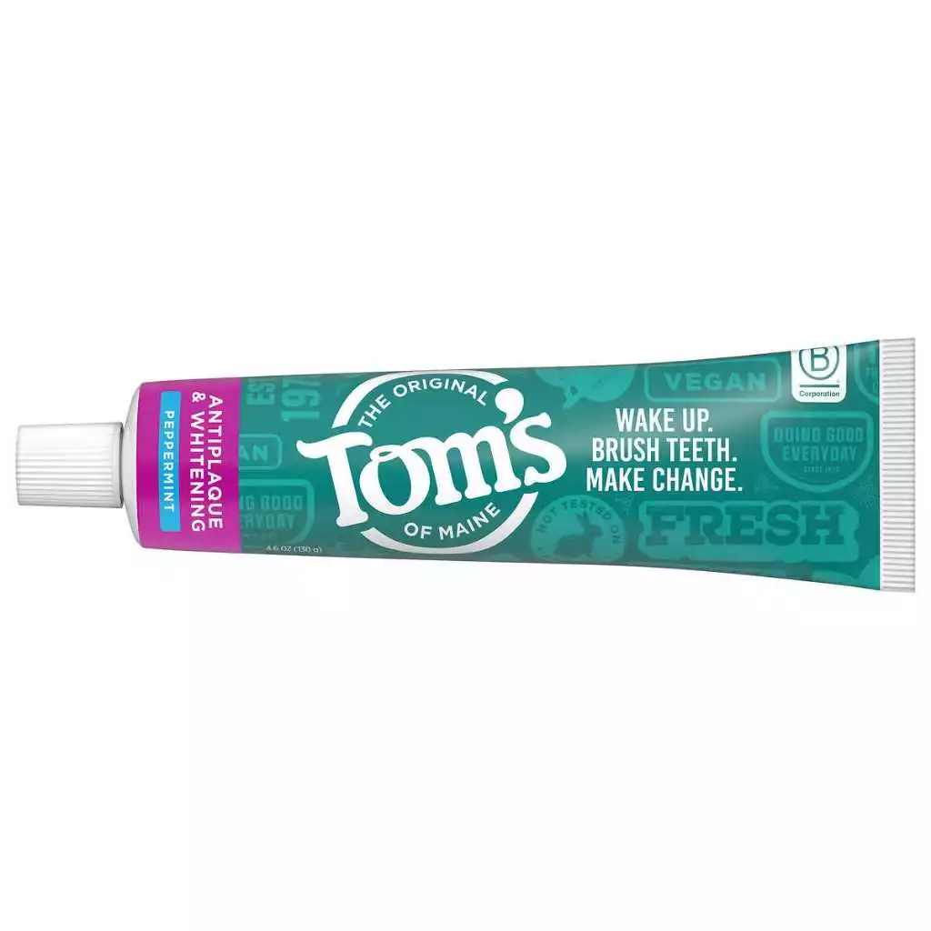 Kem đánh răng tự nhiên làm trắng răng, loại bỏ mảng bám Tom's of Maine Antiplaque & Whitening - Mỹ