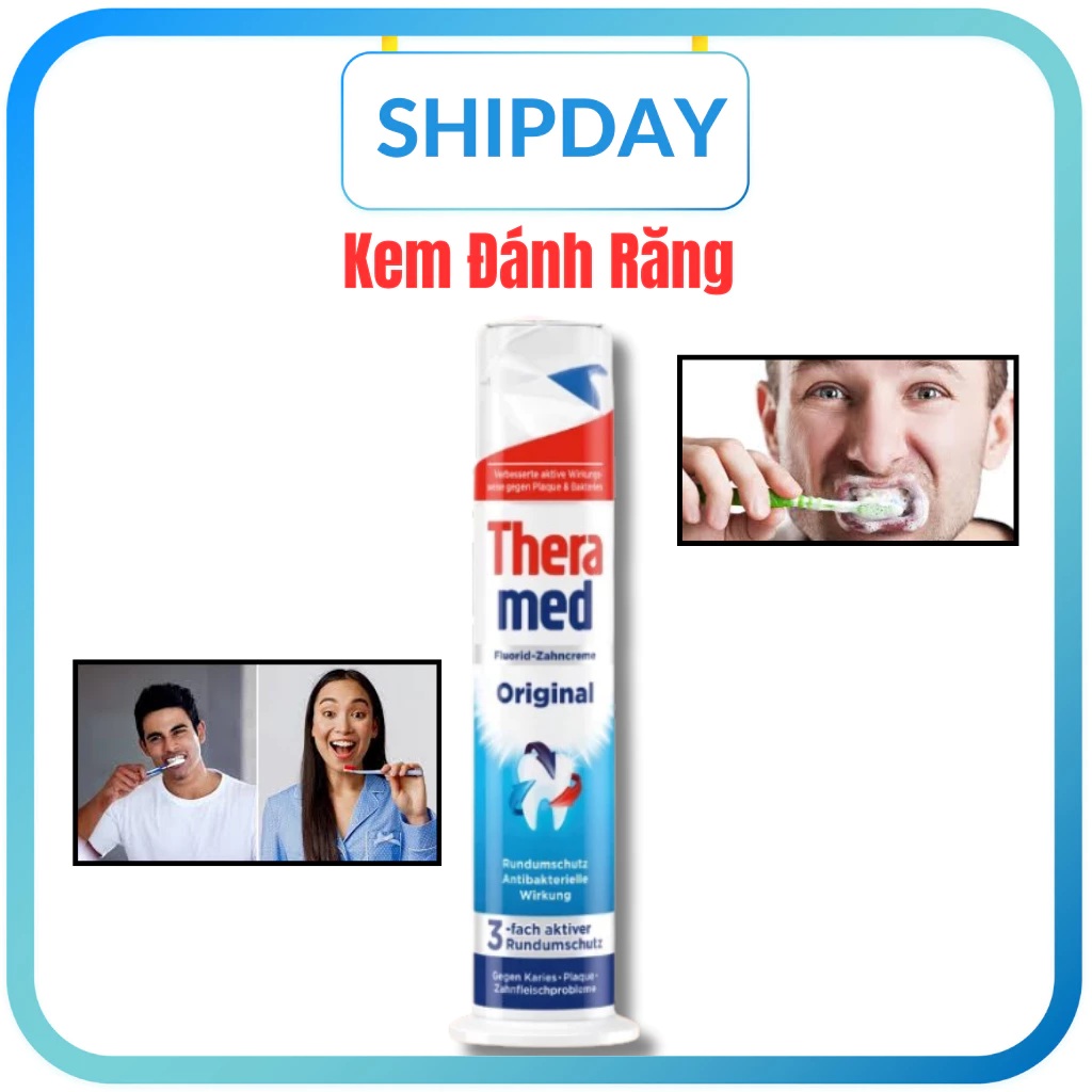 [Tuýp Tròn] Kem Đánh Răng Theramed Dạng Ống 100ml - Bản Đức - 2