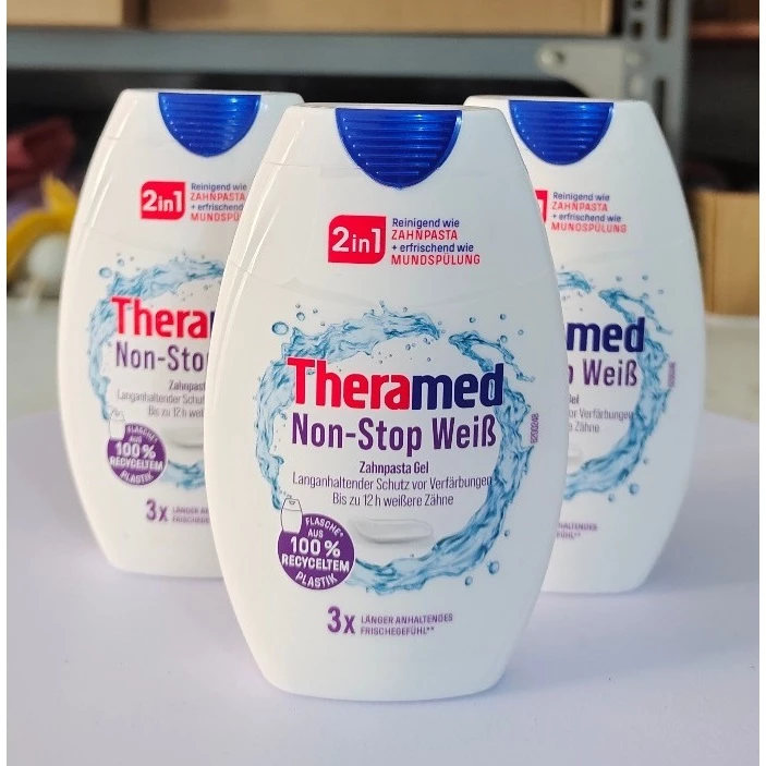 Kem đánh răng Theramed 2in1 Dạng ống dẹp và dạng ống tròn Đức (Hàng Đức có bill) - 2