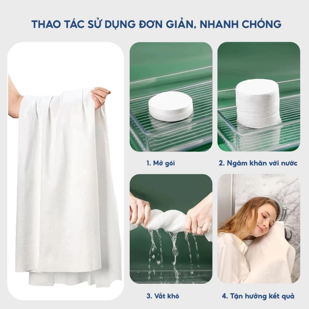 Khăn Tắm Nén Du Lịch Kích Thước 140 x 70cm, Khăn Tắm Dùng 1 Lần Tiện Lợi, Khăn Tắm Nén Khách Sạn, Khăn Tắm Nén Cô Gái - 4