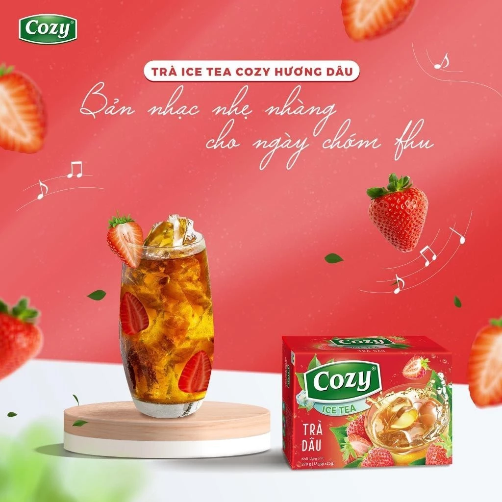Trà Cozy Trà Đen Hòa Tan Các Vị Trái Cây Trà Đào, Gừng, Chanh, Vải, Dâu, Ổi hồng, Chanh dây, Sâm Bí Đao - 6