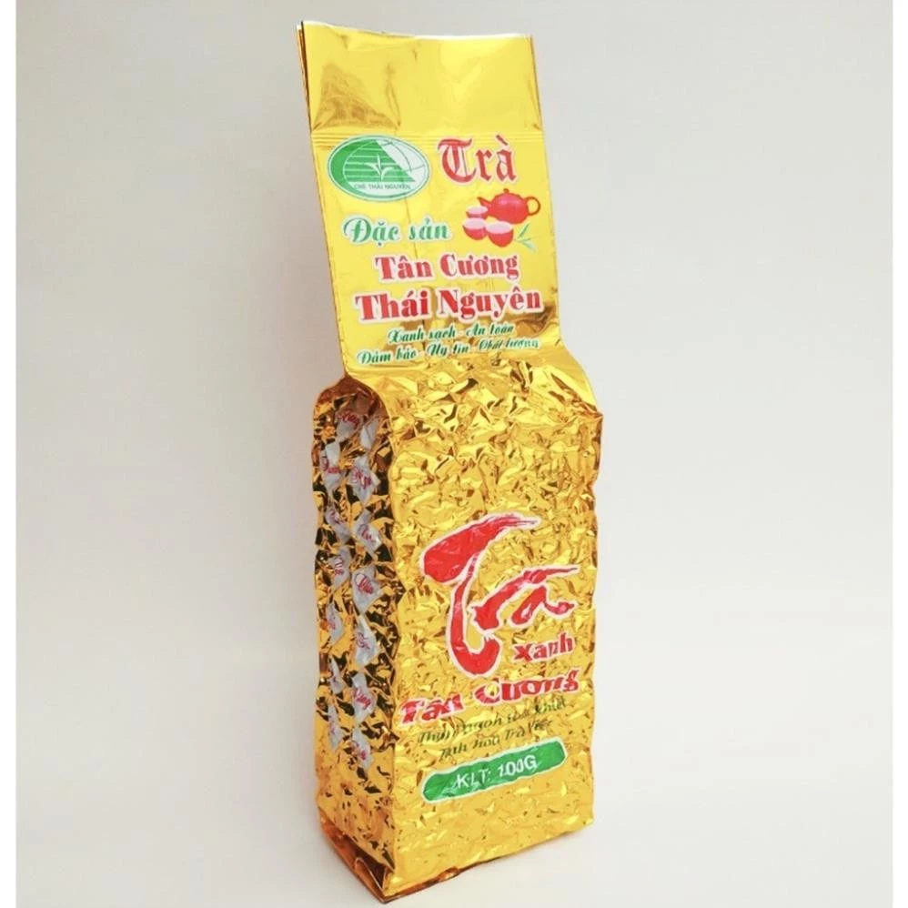 Trà Xanh Tân Cương Thái Nguyên Gói Vàng Chữ Đỏ, chè bắc thơm ngon ngọt hậu - 3
