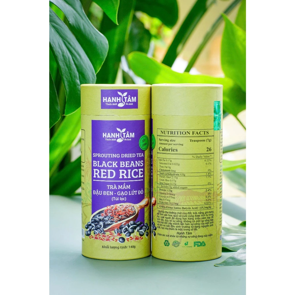 Combo 2 Hộp Trà Đậu Đen Gạo Lứt Đỏ Thanh Nhiệt, Đẹp Da, Giữ Dáng Sức Khỏe Thuần Khiết Hộp 140gam