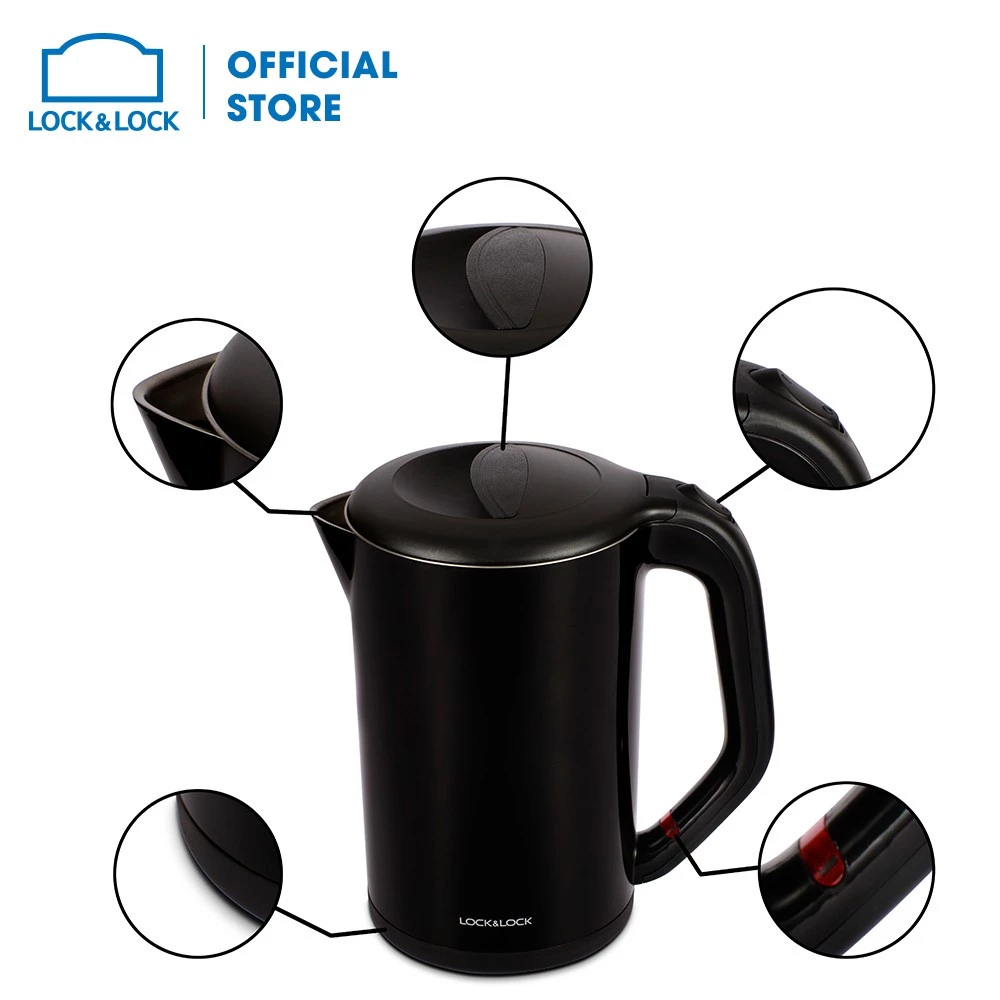 Ấm đun bằng thép không gỉ Lock&Lock, 1.7L màu đen EJK738BLK - 3