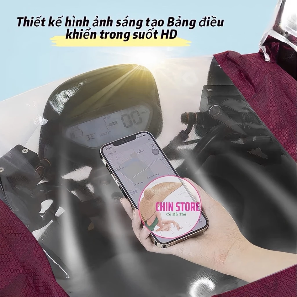 Áo mưa cánh dơi Nâng Cấp mới Siêu Bền Bỉ, áo mưa 2 đầu chống thấm toàn thân có phản quang và kính - 4