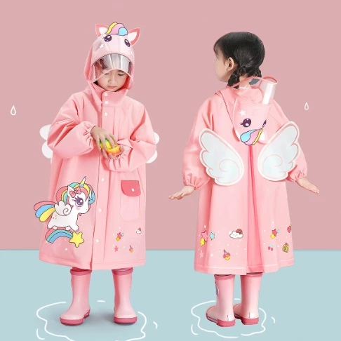 Áo Mưa Trẻ Em Áo Mưa Cho Bé Thiết Kế Khóa Kéo Họa Tiết 3D Chất Liệu EVA An Toàn Siêu Dai (không có ủng) - 2