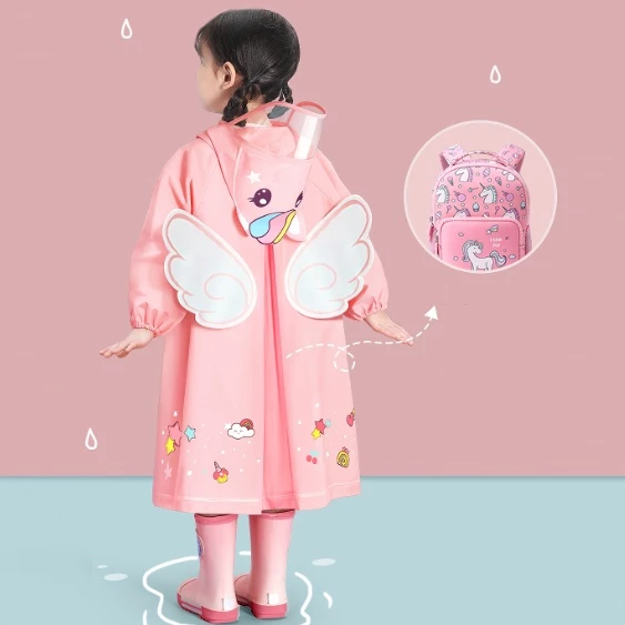 Áo Mưa Trẻ Em Áo Mưa Cho Bé Thiết Kế Khóa Kéo Họa Tiết 3D Chất Liệu EVA An Toàn Siêu Dai (không có ủng) - 4
