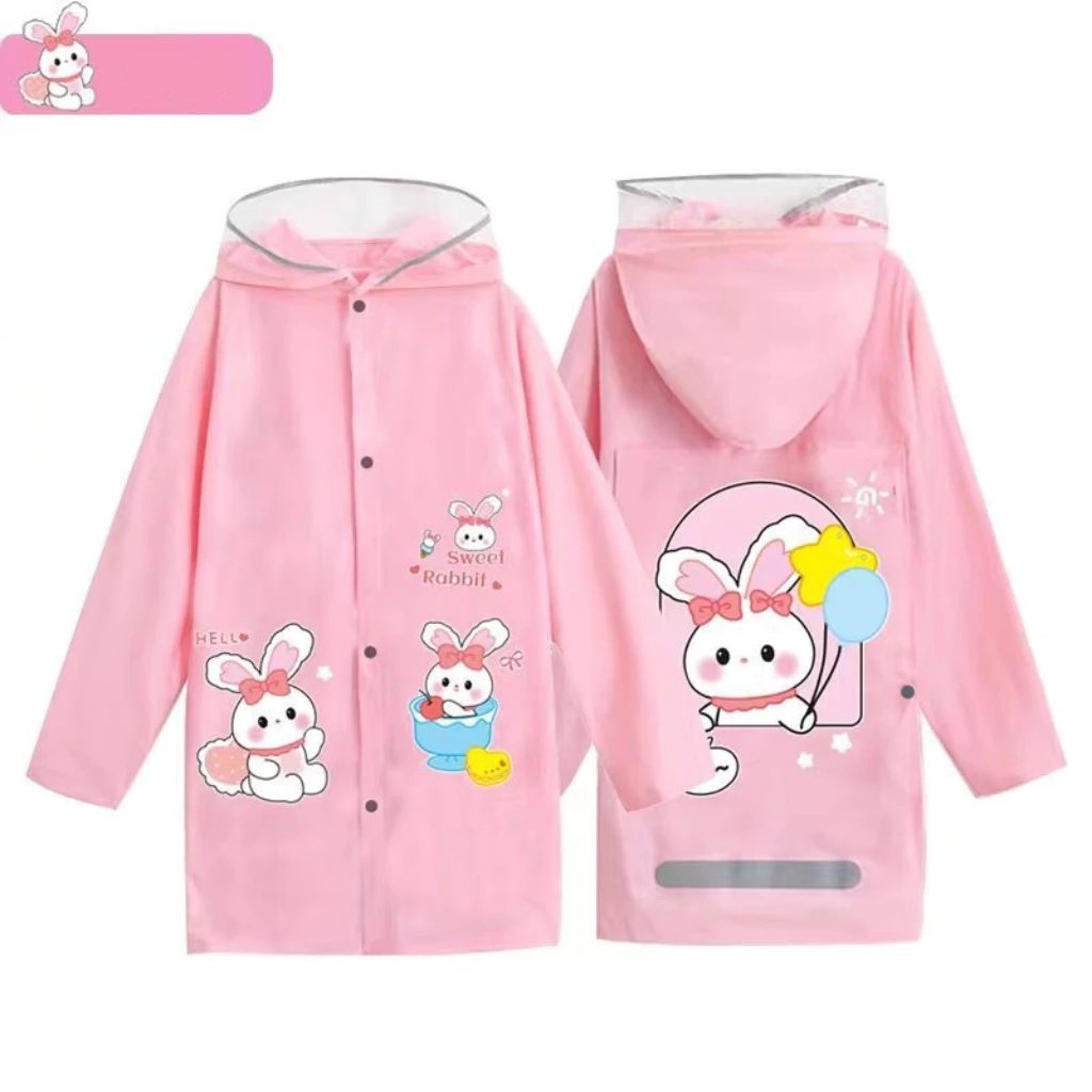 Áo mưa cho bé - Áo mưa trẻ em 4-13 tuổi cao cấp có tấm chắn, kiểu rộng đeo được ba lô, chất liệu an toàn cho bé - 4
