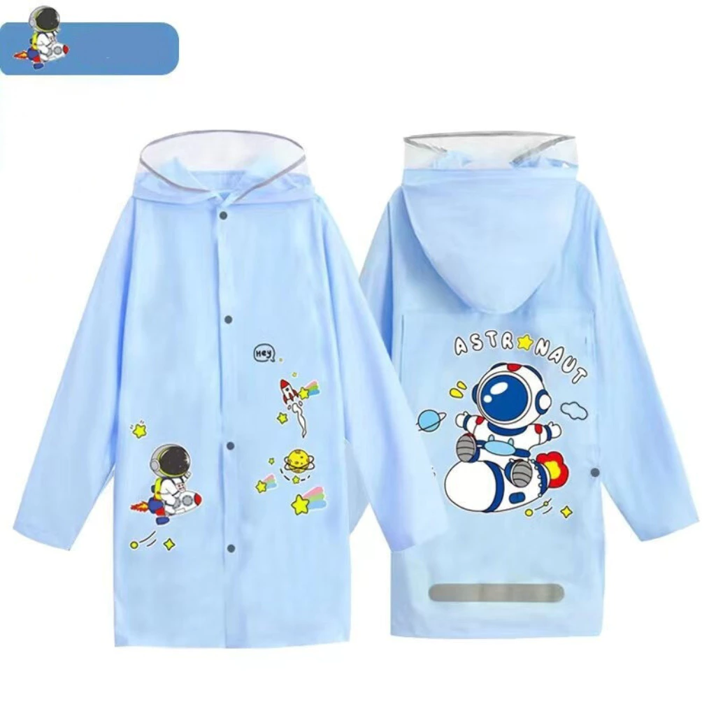 Áo mưa cho bé - Áo mưa trẻ em 4-13 tuổi cao cấp có tấm chắn, kiểu rộng đeo được ba lô, chất liệu an toàn cho bé - 5